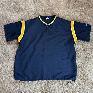 DeLong Windbreaker Mens XL Blue Vintage Golf Baseball Pullover Made in USA